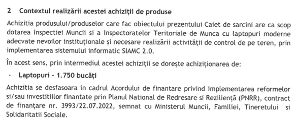 DOCUMENT Nouă oferte pentru dotarea angajaților Inspecției Muncii cu telefoane și laptopuri