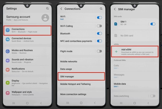 Cum muți eSIM-ul pe un nou telefon Android fără cartelă fizică 