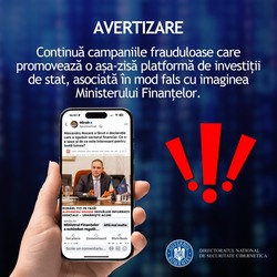 Continuă campaniile frauduloase care promovează o așa-zisă platformă de investiții de stat
