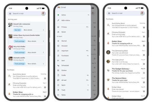 Gmail introduce filtre pentru achiziții