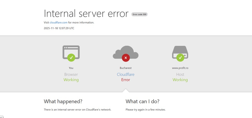 Site-uri căzute la nivel global, inclusiv în România. Primele explicații ale Cloudflare