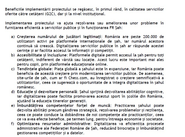 DOCUMENT Digitalizarea Federației Române de Șah va costa aproape 13 milioane de lei și va fi realizată de o firmă din Buzău 