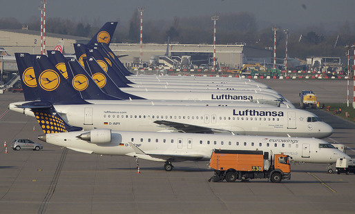 Lufthansa va anula miercuri peste o treime din zboruri, respectiv 876, din cauza grevei piloților