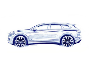 Primele schițe cu viitorul VW Touareg. A treia generație a SUV-ului va fi lansată în martie, la Beijing