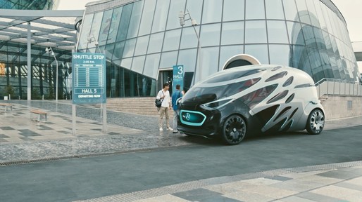 FOTO Mercedes Vision Urbanetic, conceptul modular al unui vehicul autonom de persoane și de marfă