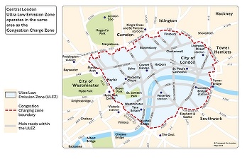 Londra a introdus o nouă taxă de poluare, pentru motoare pe benzină sub euro 4 și diesel sub euro 6