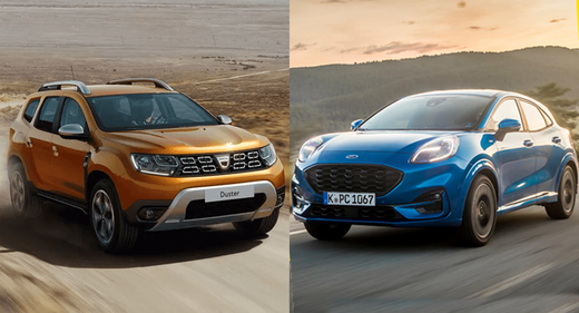 Dacia Duster și Ford Puma, competiție strânsă în topul celor mai vândute SUV-uri de clasă B din Europa