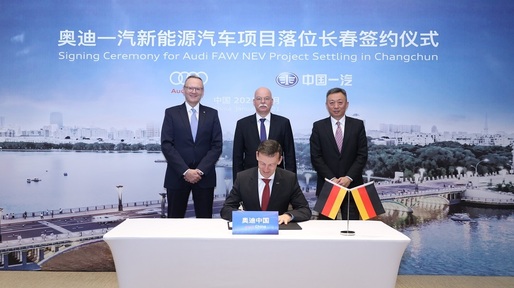 Audi va produce mașini electrice premium în China împreună cu grupul local FAW
