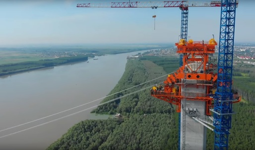 VIDEO Mesaj de la Ministrul Transporturilor: Șantierul podului de la Brăila merge cu toată viteza înainte