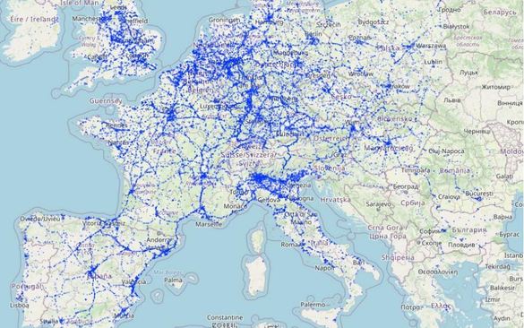 Harta parcărilor TIR din Europa