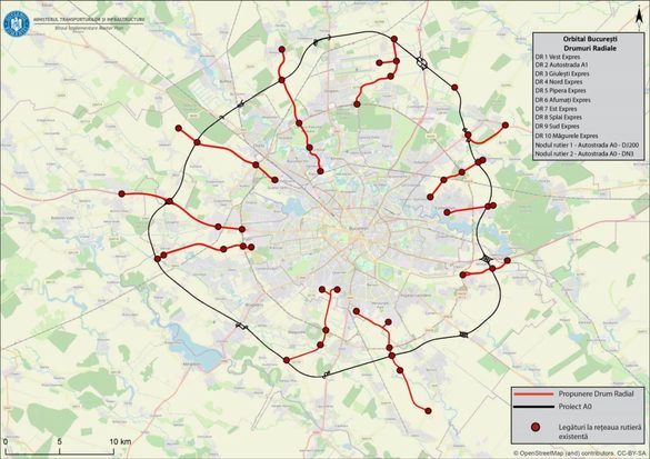 HARTĂ Primăria București vrea să prelungească 10 mari bulevarde până în șoseaua de centură. Care sunt ”drumurile radiale”