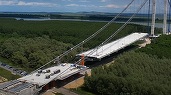 VIDEO Podul peste Dunăre de la Brăila: A fost montat mai bine de jumătate din tablier. Cum arată acum