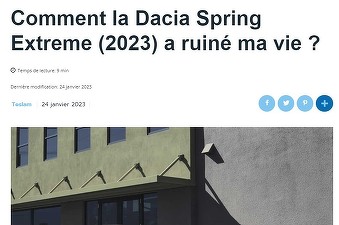 Articol controversat în revista Tesla Mag: „Cum mi-a ruinat Dacia Spring viața”