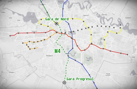 Noua magistrală de metrou din București. Traseul M4 Gara de Nord - Gara Progresul, lansat. Unde vor fi stațiile
