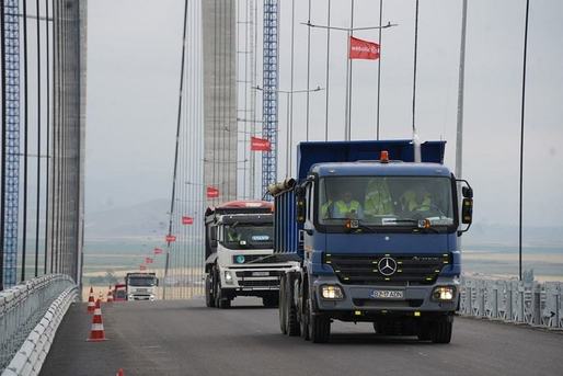 VIDEO Au început testele de rezistență la podul suspendat de la Brăila