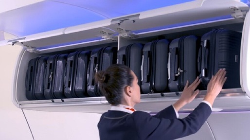 FOTO Airbus propune un nou tip de compartimente pentru bagaje în avion, care ar putea revoluționa experiența călătorilor