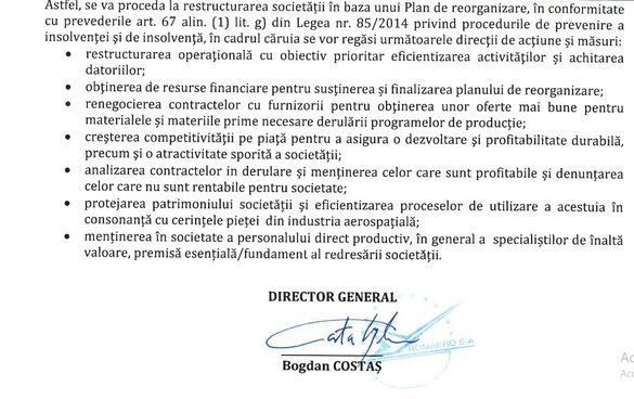 ULTIMA ORĂ Romaero, compania aeronautică a statului, își cere insolvența. Anterior - obligație de a plăti despăgubiri uriașe unui om de afaceri