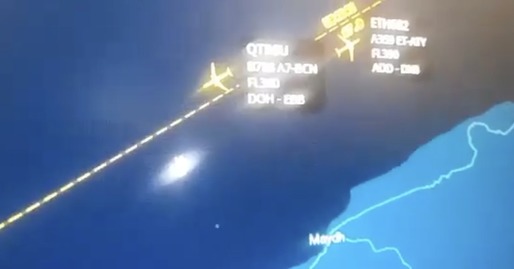 VIDEO Două avioane de linie au evitat la limită un dezastru, deasupra Golfului Aden