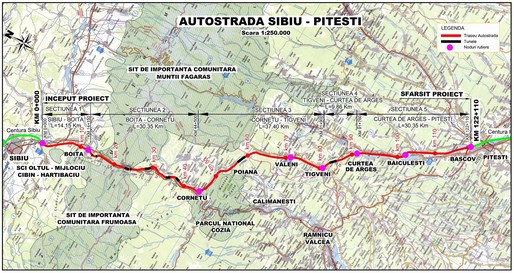 Lucrările la tronsonul 2 al autostrăzii Sibiu-Pitești încep în această primăvară