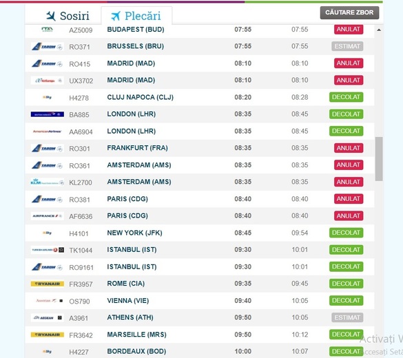 TAROM - situația pentru mâine, după protestul de astăzi al piloților