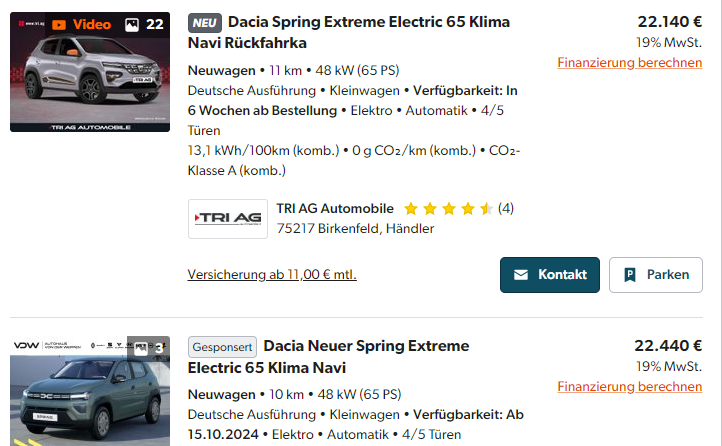 Cum sunt vândute mașinile electrice second-hand: Dacia Spring – valoare reziduală foarte bună, VW ID.3 pierde 50% din preț. Oferta pentru cel mai scump Tesla Model Y