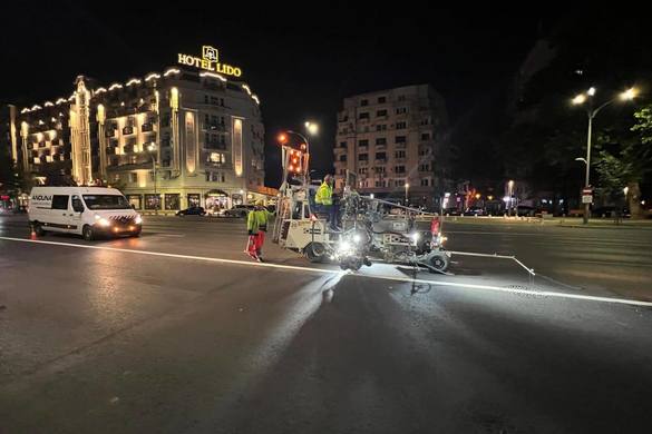 FOTO ANUNȚ Bandă unică pentru autobuze, între Universitate și Piața Romană, pe ambele sensuri