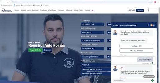 Registrul Auto Român are chatbot. Ce poate face RAReș