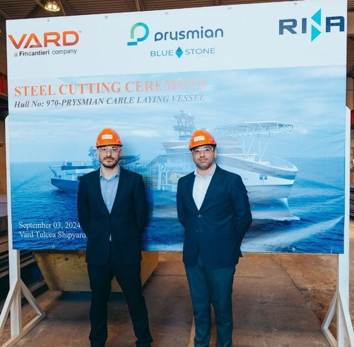 VIDEO&FOTO Italienii de la Prysmian lansează construcția unui nou vas în România. Record mondial atins cu o navă construită în România