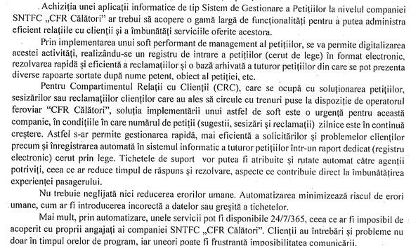 DOCUMENT CFR Călători vrea să digitalizeze soluționarea petițiilor, care cresc continuu