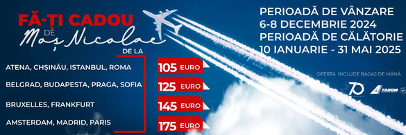 FOTO - TAROM lansează o nouă ofertă specială, de Moș Nicolae