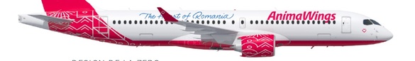 FOTO Prima aeronavă Airbus A220-300 din flota AnimaWings a ajuns în România. Este singura aeronavă de acest fel din România