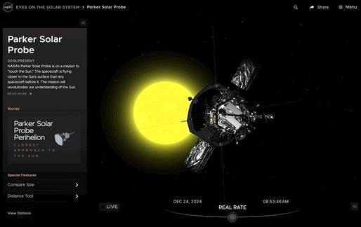 Sonda solară Parker a NASA a finalizat cu succes cea mai apropiată survolare a unui obiect realizat de om