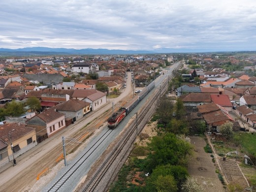 Primul kilometru de cale ferată nouă pe tronsonul Lugoj - Timișoara, inaugurat