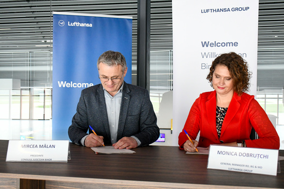 FOTO CJ Bihor a semnat cu Lufthansa. Compensație din partea statului
