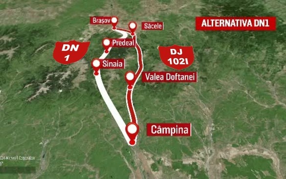 HARTĂ Proiectul privind modernizarea drumului dintre Valea Doftanei și Brașov, alternativă la DN1, a fost predat Companiei Naționale de Investiții. Reabilitarea drumului costă 642,05 milioane lei