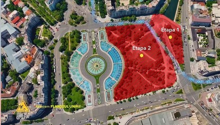 VIDEO Începe șantierul pentru refacerea planșeului Unirii: în ce zone nu se poate circula și care sunt rutele alternative