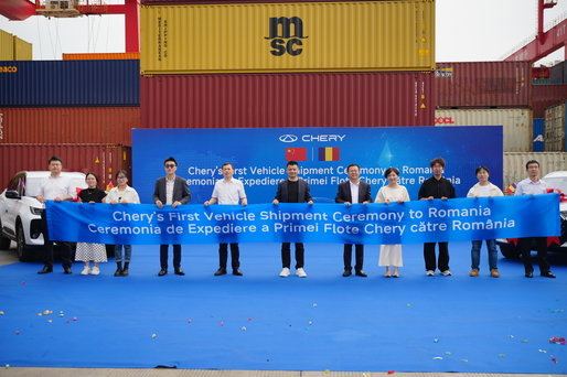 VIDEO Chery a trimis primul vapor cu mașini spre România