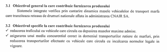 DOCUMENT Trei oferte pentru sistemele de identificare în trafic a vehiculelor de transport marfă care depășesc greutatea maximă admisă. Bugetul se apropie de 65 milioane lei