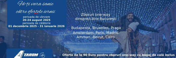 TAROM, ofertă specială cu bilete la preț redus FOTO