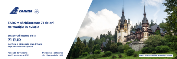 TAROM lansează o ofertă specială pentru rutele interne FOTO