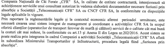 CFR vrea să-și preia furnizorul de servicii de telecomunicații feroviare DOCUMENT