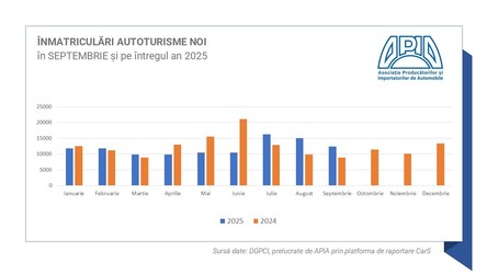 GRAFICE România - „Accelerare artificială a înmatriculărilor” și „redresare statistică” a pieței auto. APIA confirmă datele Profit.ro