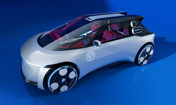 FOTO Mașină cu volan pătrat. Peugeot a dezvăluit conceptul Polygon, care anticipează viitorul 208, cu direcție electrică și volan pătrat