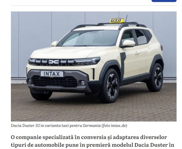 PREMIERĂ Duster devine mașină de taxi în Germania FOTO
