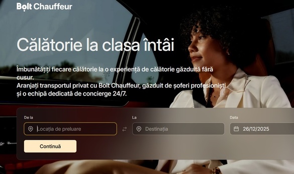 Bolt lansează în România serviciul Bolt Chauffeur FOTO
