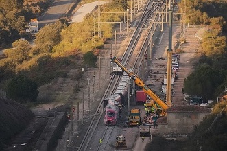 VIDEO Un nou accident feroviar în Spania, al 3-lea în doar câteva zile. Tren lovit de o macara