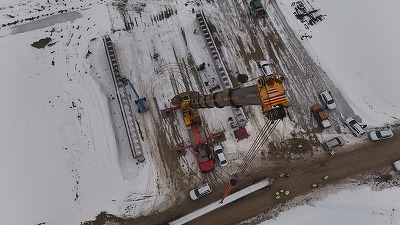 Moment istoric pe Autostrada Unirii - Turcii ridică primele grinzi VIDEO&FOTO