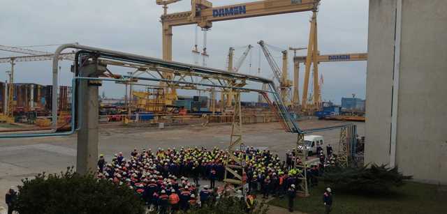 Tensiuni la Șantierul Naval Mangalia: Angajații au declanșat un protest spontan din cauza restanțelor salariale