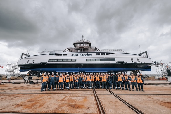FOTO Damen lansează al zecelea feribot din clasa Island pentru BC Ferries