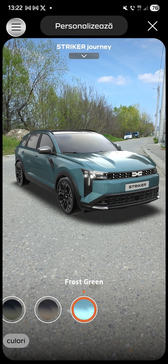 FOTO Dacia Striker, toate culorile de caroserie în aplicația VR